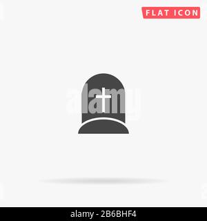 Grave, Rip flat vector icon. Glyph style sign. Simple hand drawn illustrations symbol for concept infographics, designs projects, UI and UX, website o Stock Vector