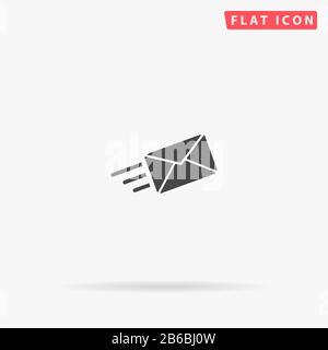 Letter Mail flat vector icon. Glyph style sign. Simple hand drawn illustrations symbol for concept infographics, designs projects, UI and UX, website Stock Vector
