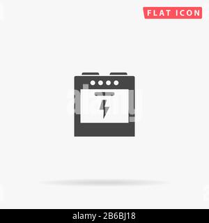 Electric Cooker flat vector icon. Glyph style sign. Simple hand drawn illustrations symbol for concept infographics, designs projects, UI and UX, webs Stock Vector
