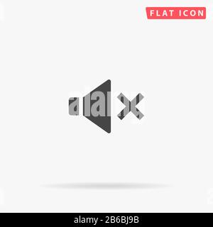 Sound Off, Mute flat vector icon. Glyph style sign. Simple hand drawn illustrations symbol for concept infographics, designs projects, UI and UX, webs Stock Vector