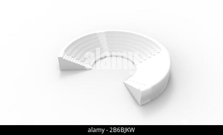 3D rendering of an amphitheater stairs public crowd structure isolated on white background Stock Photo