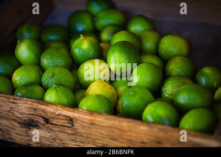 close up view of fresh limes Stock Photo