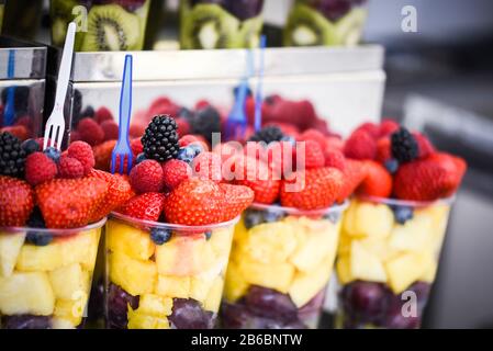 mix fresh fruits within the glass Stock Photo