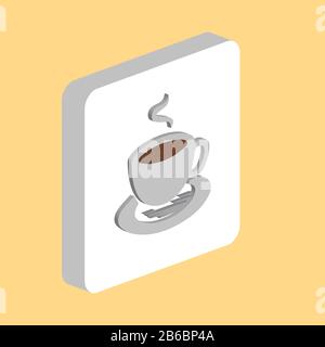 Hot Coffe Simple vector icon. Illustration symbol design template for web mobile UI element. Perfect color isometric pictogram on 3d white square. Hot Stock Vector