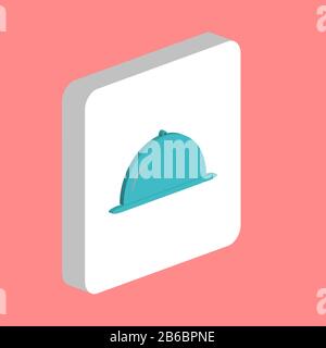 Cloche Simple vector icon. Illustration symbol design template for web mobile UI element. Perfect color isometric pictogram on 3d white square. Cloche Stock Vector