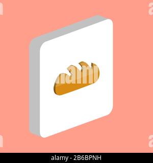 Bread Simple vector icon. Illustration symbol design template for web mobile UI element. Perfect color isometric pictogram on 3d white square. Bread i Stock Vector