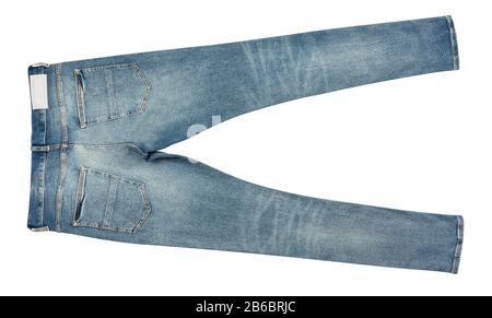 blue jeans path isolated on white Stock Photo