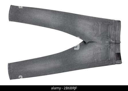 gray jeans path isolated on white Stock Photo