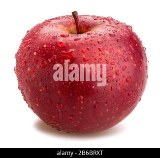 dark red apples path isolated on white Stock Photo
