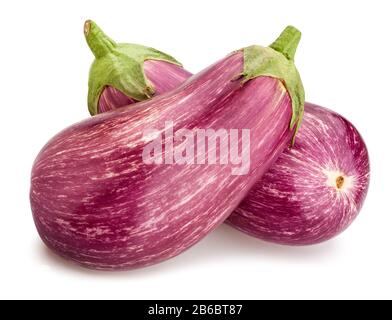 striped eggplant path isolated on white Stock Photo