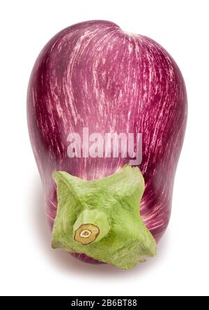striped eggplant path isolated on white Stock Photo