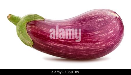 striped eggplant path isolated on white Stock Photo