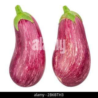 striped eggplant path isolated on white Stock Photo