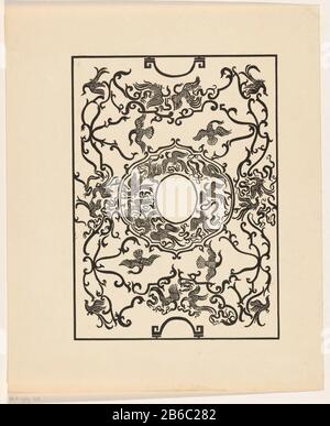 In the middle of an oval which is surrounded by ornaments with vogels. Manufacturer : print maker: Carel Adolph Lion Cachet Date: 1925 Material: paper Technique: cliché Dimensions: sheet: h 378 mm × W 311 mmToelichtingPrent possible uses for: L'art hollandais à l 'exposition internationale des arts décoratifs et Industriels modernes. Haarlem: Enschedé & Sons, 1925. Subject: ornament derived from animal form bird Stock Photo