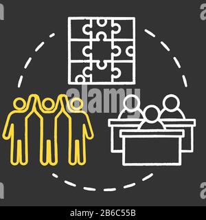 Full inclusion chalk RGB color concept icon. Student group dynamics. Diverse community assistance. Inclusive education idea. Vector isolated Stock Vector