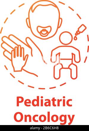 Pediatric oncology concept icon. Child health care. Childhood cancer treatment. Medicine, healthcare. Pediatry idea thin line illustration. Vector Stock Vector