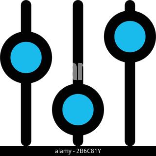 Settings sliders, Filters vector icon. This icon use for admin panels, ebsite, interfaces, mobile apps. Stock Vector illustration isolated on white Stock Vector