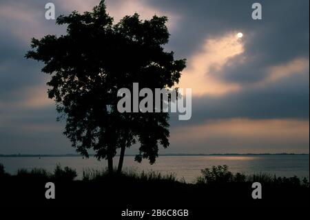 Delaware River shore, Fort Dupont State Park, Delaware Stock Photo