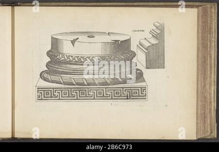 Basement of the Corinthian order Corintio (title object) column orders (series title) Basement of the Corinthian order. This print is a part of a album. Manufacturer : print maker: anonymous to a design by: Jacques Androuet (possible) Date: 1601 - 1651 Physical characteristics: etching material: paper Technique: etching dimensions: plate edge: H 118 mm × W 181 mm Subject: Corinthian order  architecture Stock Photo