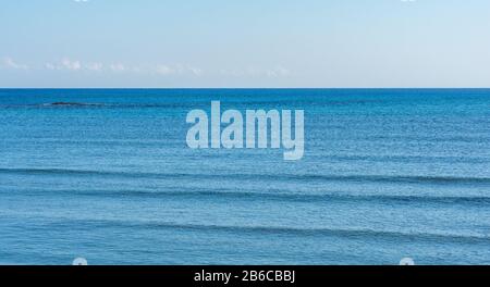 calm blue mediterranean sea and blue sky Stock Photo