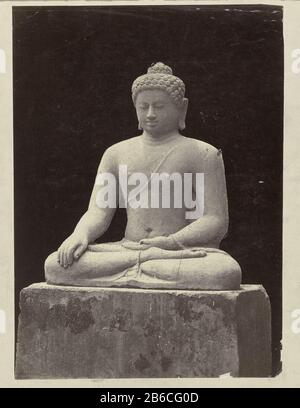 Statue of Buddha in bhumisparsamudra derived from a recess on the east wall of Borobudur Buddha East side (title object) Image of Buddha in bhumisparsamudra coming from an alcove on the east wall of the Borobudur.Boedha East Side (title object) Property Type: photographs Item number: RP-F 2005-158-14 Manufacturer : Photographer: Isidore Kinsbergen Place manufacture : Java (possible) Date: Sep 1873 - Dec 1873 Physical features: albumen print material: paper paper cardboard Technique: albumen print dimensions: photo: h 300 mm × W 240 mmToelichtingBuddha sculpture from a niche at the east side, t Stock Photo