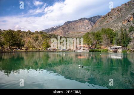 Lake of Zaros at spring, Crete, Greece. Stock Photo