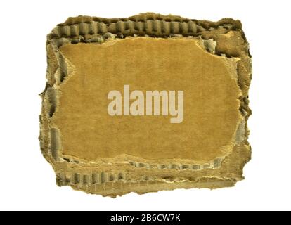 piece of torn cardboard on white background Stock Photo