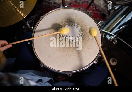 percussion,  drumsticks in action Stock Photo