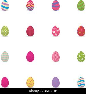 Set of decorated easter eggs Stock Vector