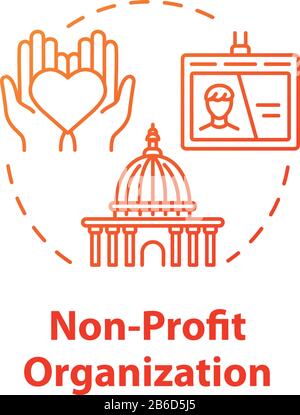Non-profit organization concept icon. Volunteering and goodwill. Social services center. Charity sponsor idea thin line illustration. Vector isolated Stock Vector