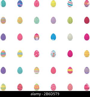 Set of decorated easter eggs Stock Vector