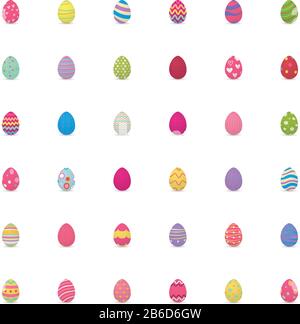 Set of decorated easter eggs Stock Vector