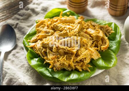 Homemade Curried Coronation Chicken with Lettuce Ready to Eat Stock Photo