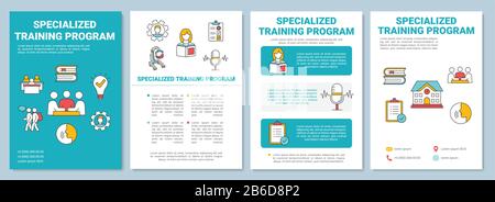 Specialized training program brochure template. Inclusive education. Flyer, booklet, leaflet print, cover design with linear icons. Vector layouts for Stock Vector