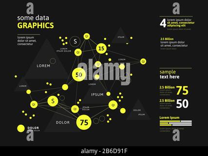 Futuristic infographic. Information aesthetic design. Complex data threads graphic visualization. Abstract data graph Stock Vector
