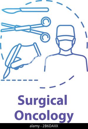 Surgical oncology concept icon. Surgery to remove tumor. Procedure for treatment. Operation room idea thin line illustration. Vector isolated outline Stock Vector
