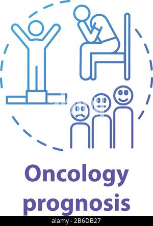 Oncology prognosis concept icon. Fight with cancer. Estimate of recovery from disease. Victory and defeat idea thin line illustration. Vector isolated Stock Vector
