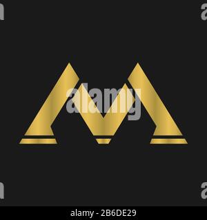 V , M  , VM , MV letter logo design with creative modern typography and abstract monogram logo Stock Vector