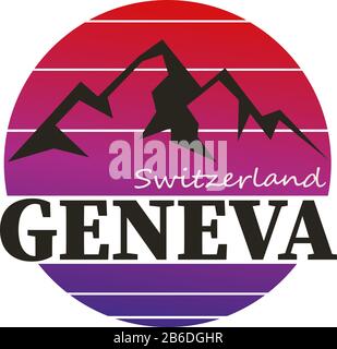 Geneva City of Switzerland. Editable logo vector design. Stock Vector