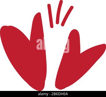 Isolated red abstract hearts Stock Vector