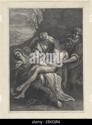 Pieta the body of Jesus on the lap of his mother Mary after the ...