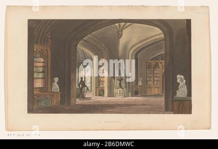 Library A library (title object) Upper right numbered : Plate 2. Manufacturer : printmaker: anonymous publisher Rudolph Ackermann (listed property) Place manufacture: London Date: Jul 1813 Physical features: aquatint, hand-colored material: paper Technique: aquatint / hand color dimensions: sheet: h 146 mm × b 234 mmToelichtingPrent origin: Ackermann's Repository of arts, literature, commerce, manufactures, fashions, and politics. Subject: public library Stock Photo