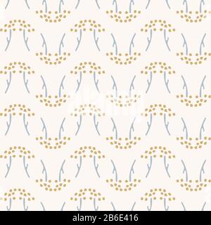 French shabby chic tiny seed vector stripe background. Dainty flower in blue and yellow off white seamless pattern. Hand drawn floral interior home Stock Vector