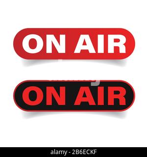 Broadcast studio on air light sign wall Royalty Free Vector