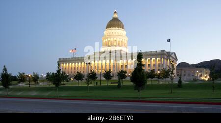 Garden in front of Utah State Capitol Building, Salt Lake City, Utah, USA Stock Photo
