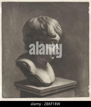 Bust of a child, right Bust of a child, to the right object type: picture Item number: RP-P-1911-68Catalogusreferentie: Hollstein Dutch 159-1 (2) Markings / Brands: collector's mark, verso, stamped: Lugt 2228 Manufacturer : printmaker: Wallerant Vaillant to view: François Du Quesnoy Dating: 1658 - 1677 Physical features: mezzotint material: paper Technique: mezzotint dimensions: plate edge: h 148 mm × W 120 mm Subject: child sculpture