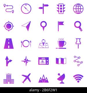Map gradient icons on white background, stock vector Stock Vector