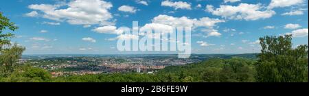 View over Stuttgart from Monte Scherbelino, Germany Stock Photo