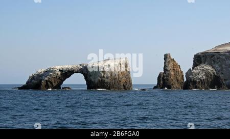 Arch Rock off Anacapa Island in Channel Islands National Park, California on sunny summer afternoon. Stock Photo