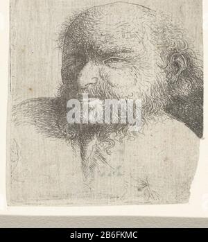 Bust of a bald man Bust of a bald man Object Type : picture Item number: RP-P-OB-73.691 Inscriptions / Brands: collector's mark, verso, stamped: Lugt 2165 Manufacturer : printmaker Rembrandt van Rijn (follower of) Dated: 1616 - 1719 Physical characteristics: etching material: paper Technique: etching dimensions: top: 68 mm × h 61 b mm Stock Photo